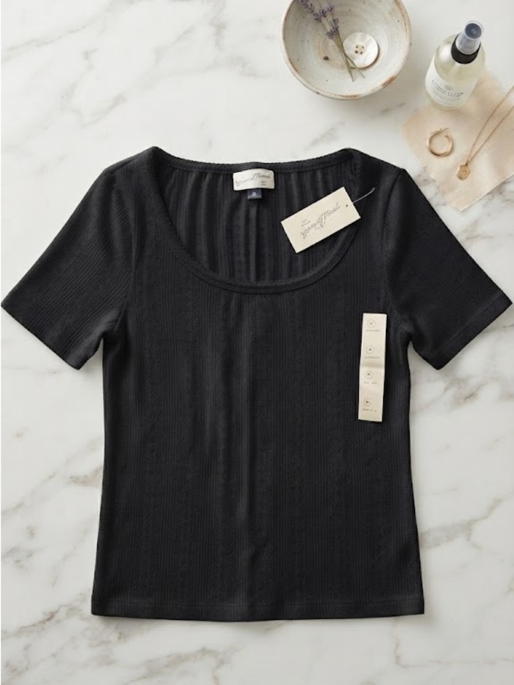 NWT Universal Thread Black Short Sleeve Crew Neck Top SizeXL Basic Essential Tee